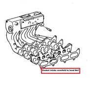 Thumb gasket intake manifold to head no1 toyota mr2 mk1 aw11 4age 17177 16012