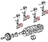 Thumb piston big end connecting rod crankshaft mr2 toyota genuine conrod