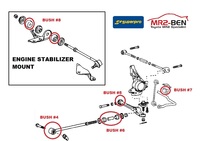 Thumb rear arms sw20 toyota mr2 mk2 superpro polyurethane polybush rear kit